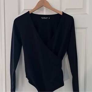 Abercrombie & Fitch Black Wrap Bodysuit